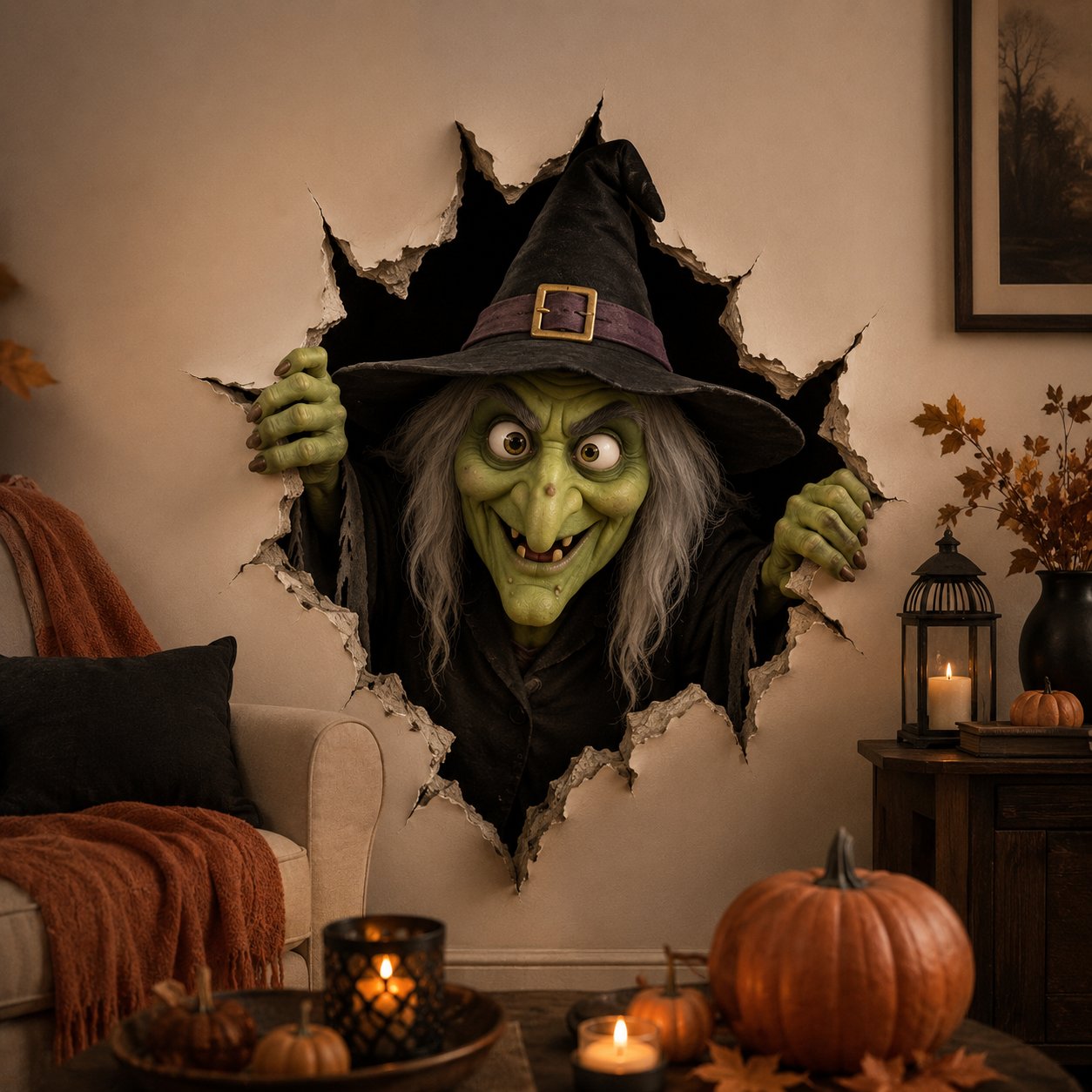 🔥Last Day 50% OFF- Halloween Break-In 3D Wall Decals