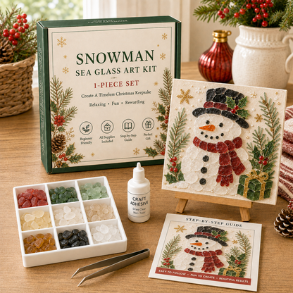 ⏳ Last Day 49% OFF – 🎄 Christmas Sea Glass Art Kit