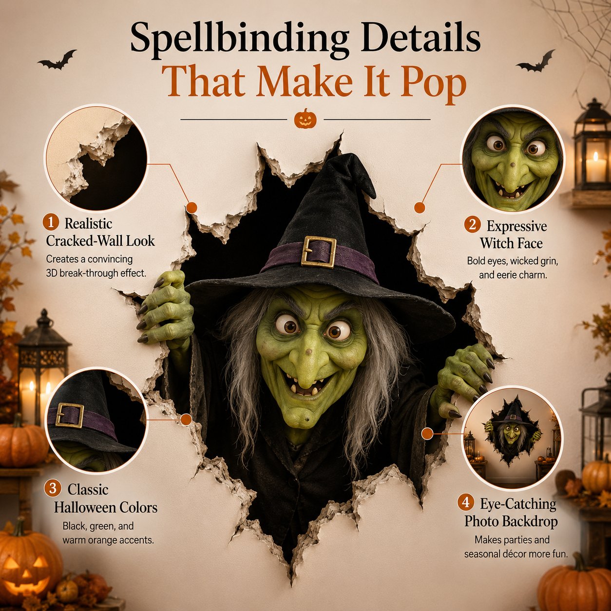 🔥Last Day 50% OFF- Halloween Break-In 3D Wall Decals