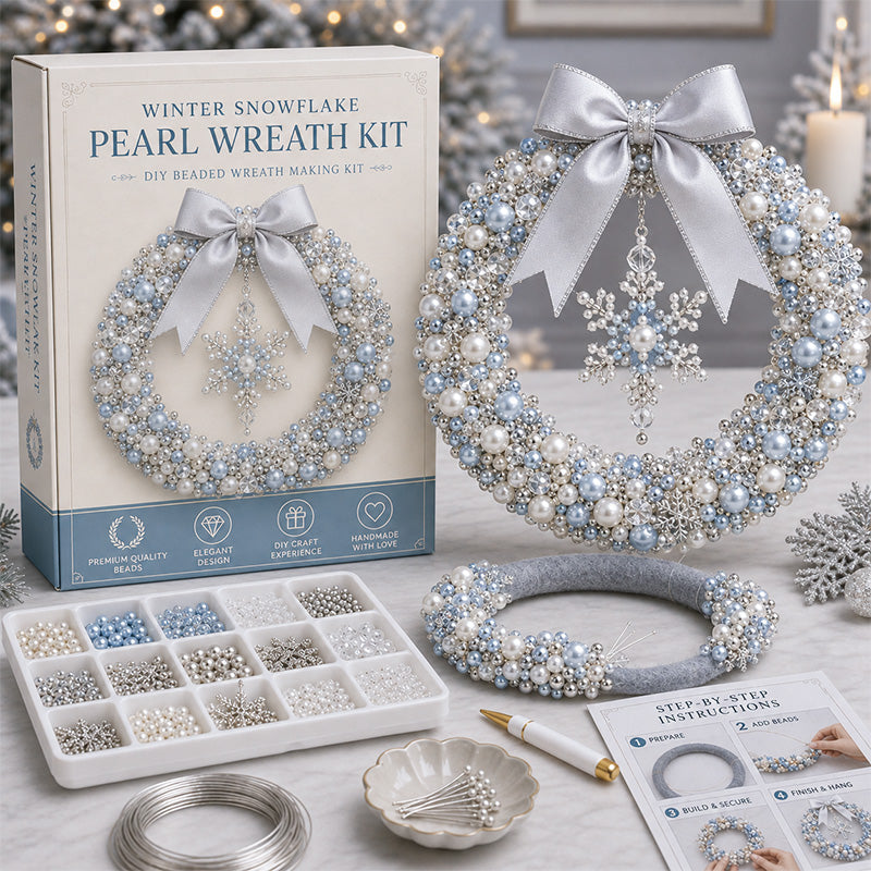 🔥Last Day BUY 3 GET 1 FREE⏳ Last Day 49% OFF – 🎄✨ DIY Christmas Pearl Wreath Kit – Handmade Beaded Holiday Door Décor 💎🎀