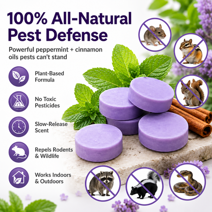 ✅ 10,000+ Happy Customers 🐭 All-Natural Peppermint & Cinnamon Pest & Rodent Repellent Pucks 🕷️🐍