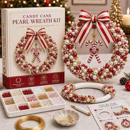 🔥Last Day BUY 3 GET 1 FREE⏳ Last Day 49% OFF – 🎄✨ DIY Christmas Pearl Wreath Kit – Handmade Beaded Holiday Door Décor 💎🎀