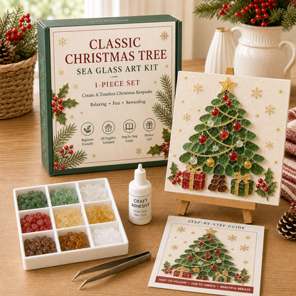 ⏳ Last Day 49% OFF – 🎄 Christmas Sea Glass Art Kit