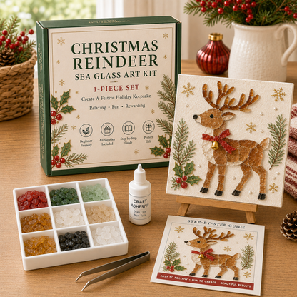⏳ Last Day 49% OFF – 🎄 Christmas Sea Glass Art Kit