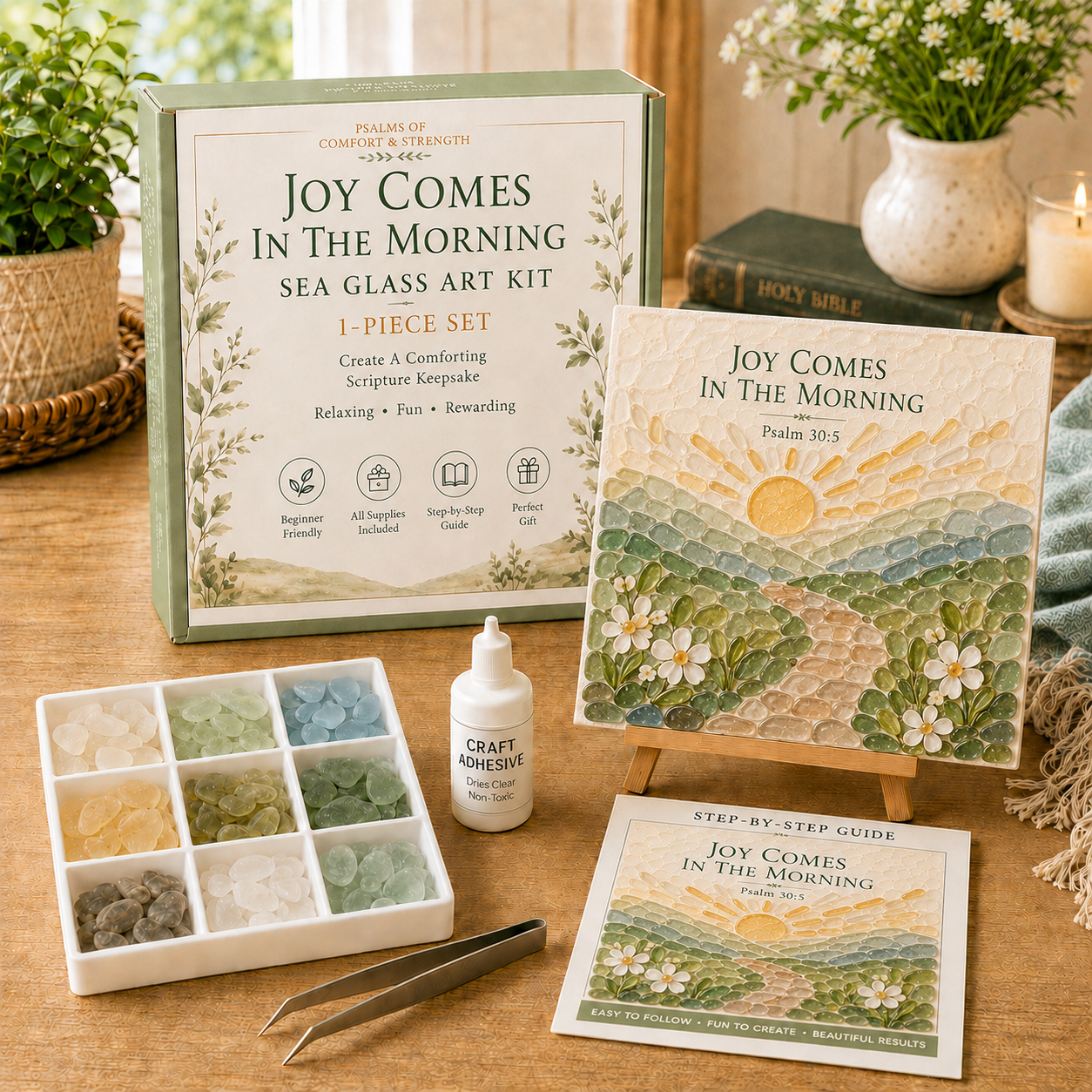 ✝️ Psalms of Comfort & Strength Sea Glass Art Kit
