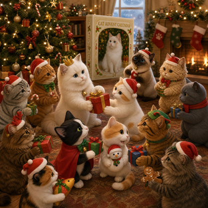 ⏰BUY 2 GET 1 FREE⏰2026 Cat Advent Calendar Gift for Adults Friends Cat Owners and Lovers Christmas Holiday Countdown Gift 24 Designs Cats Charm Christmas Tree Ornament