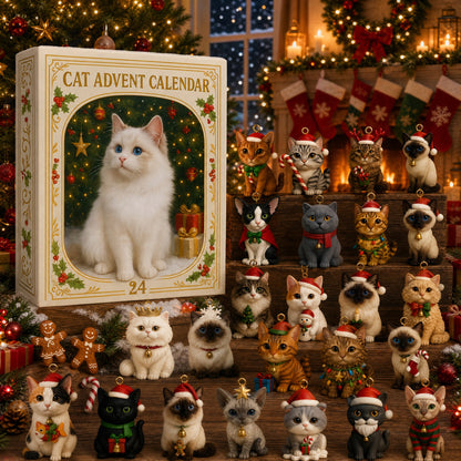 ⏰BUY 2 GET 1 FREE⏰2026 Cat Advent Calendar Gift for Adults Friends Cat Owners and Lovers Christmas Holiday Countdown Gift 24 Designs Cats Charm Christmas Tree Ornament