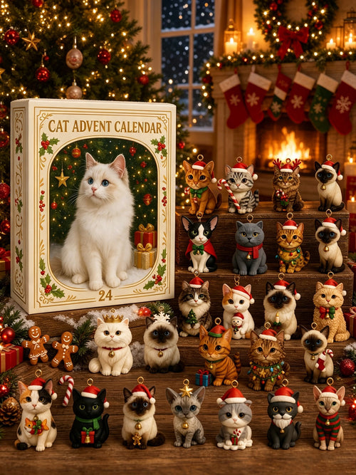 ⏰BUY 2 GET 1 FREE⏰2026 Cat Advent Calendar Gift for Adults Friends Cat Owners and Lovers Christmas Holiday Countdown Gift 24 Designs Cats Charm Christmas Tree Ornament