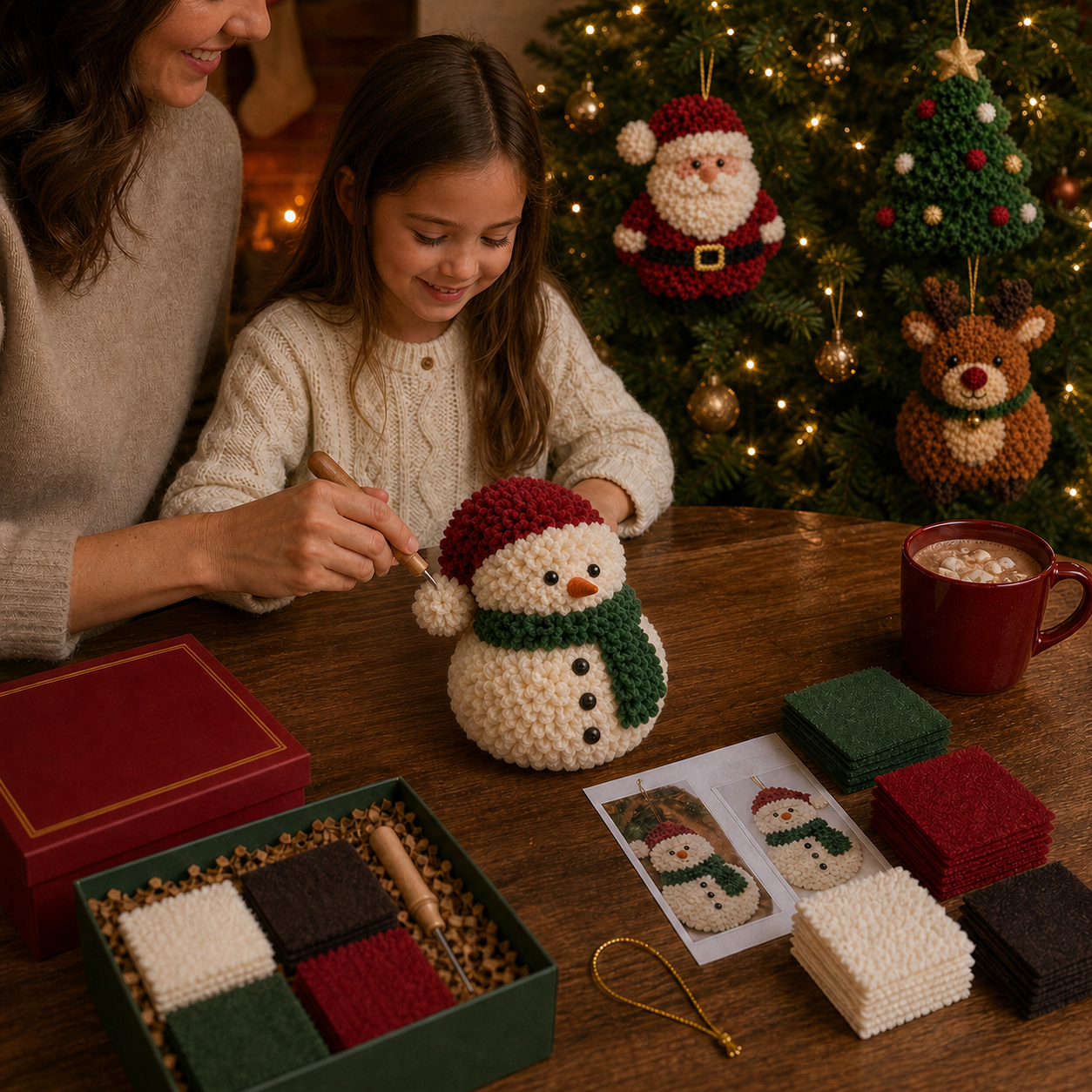 🔥49% Off Last Day - BUY 3 GET 1 FREE🔥 3D Fabric Poke Christmas Ornament Kit
