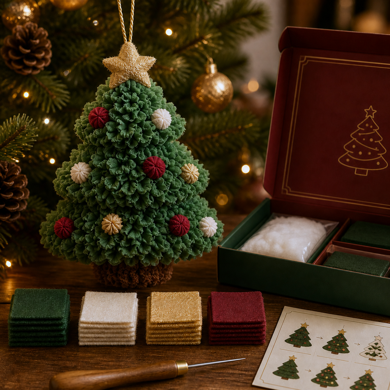 🔥49% Off Last Day - BUY 3 GET 1 FREE🔥 3D Fabric Poke Christmas Ornament Kit