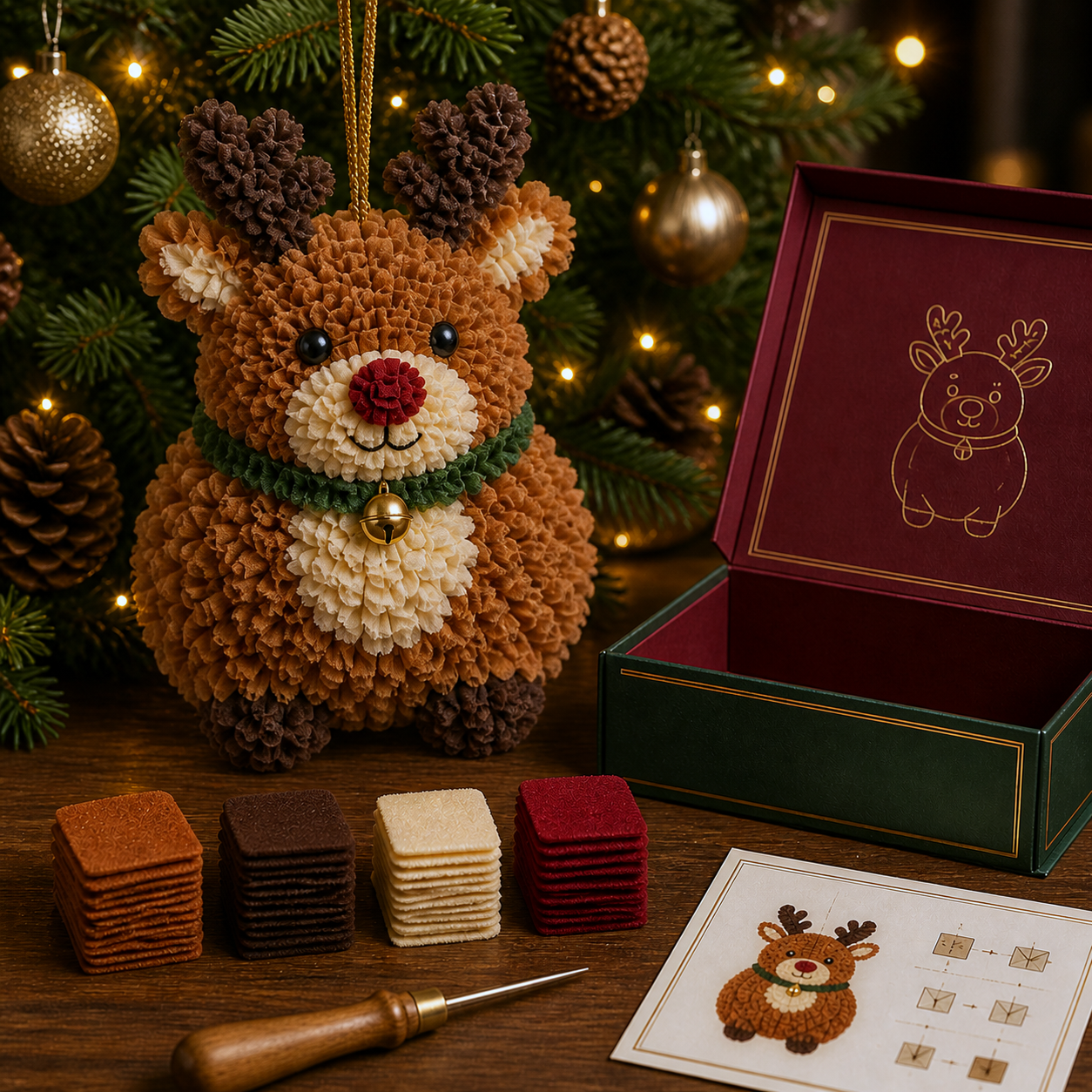 🔥49% Off Last Day - BUY 3 GET 1 FREE🔥 3D Fabric Poke Christmas Ornament Kit
