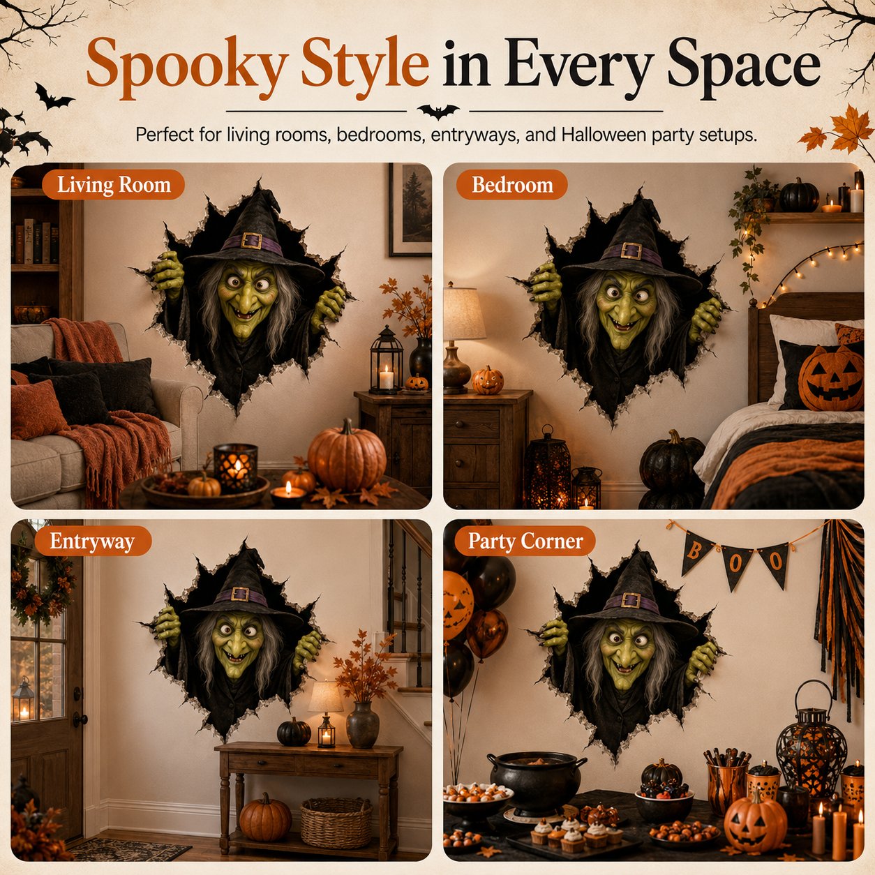 🔥Last Day 50% OFF- Halloween Break-In 3D Wall Decals