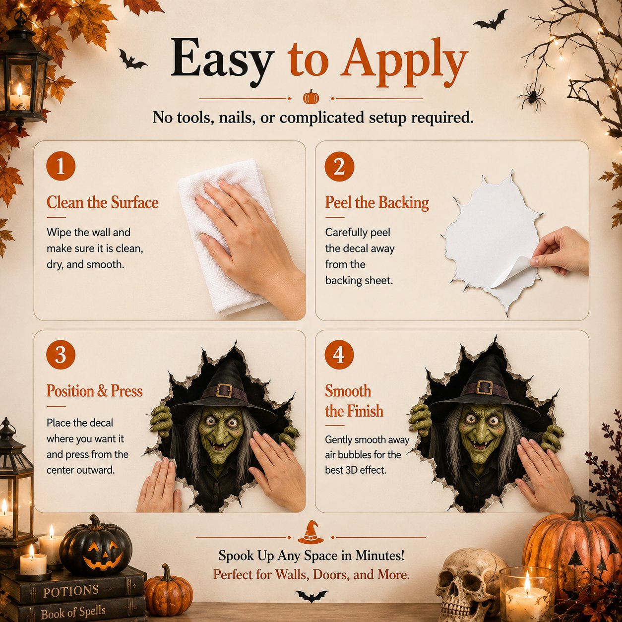 🔥Last Day 50% OFF- Halloween Break-In 3D Wall Decals